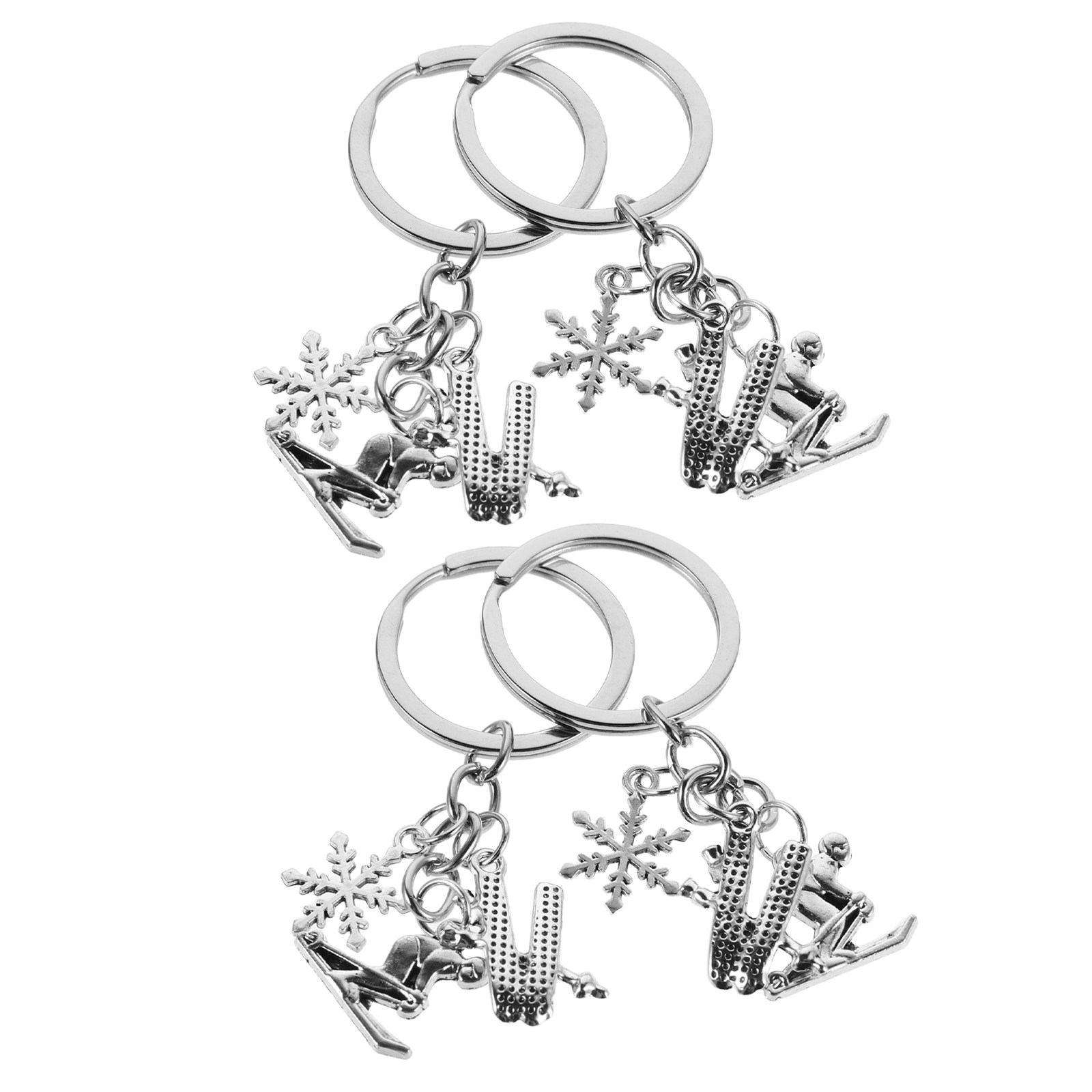 Men'S Accessories Backpack - 4Pcs Ski Keychain Bulk Winter Themed