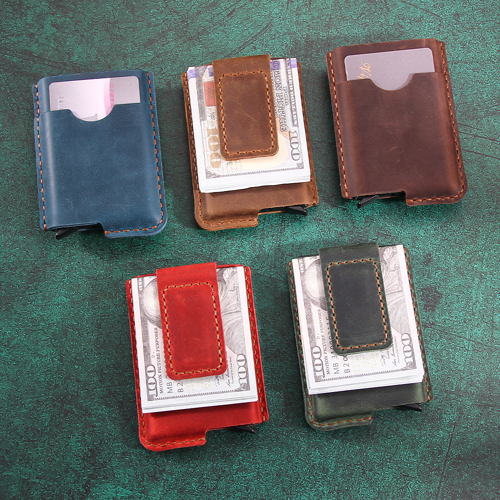 Card Case Minimalist - Personalized Anti-magnetic Men's Minimalist Leather Money