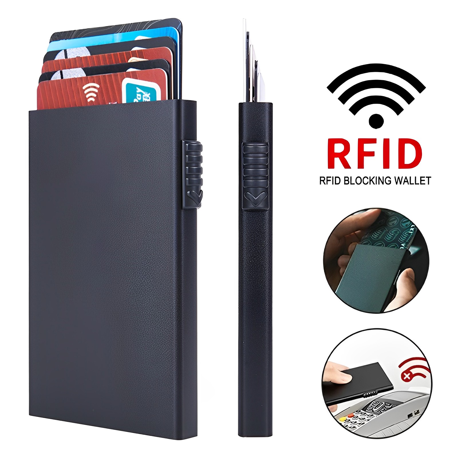 Card Case Minimalist - RFID Blocking Card Holder for Men,