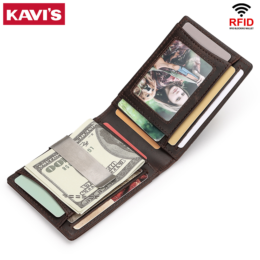 Card Case Minimalist - KAVIS Money Clip Wallet for Men