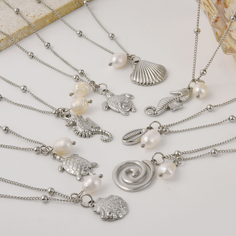 Men Accessories Neck Chain - Fashion Sea Necklace Stainless Steel Shell