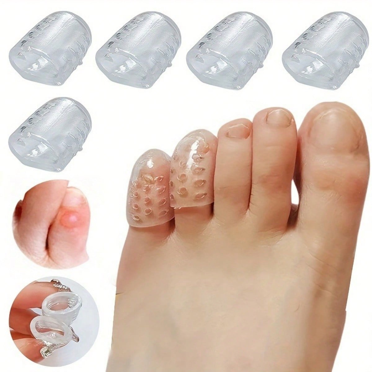 Men Accessories Combo Gift - 4pcs Silicone Shoe Toe Anti-Friction Breathable