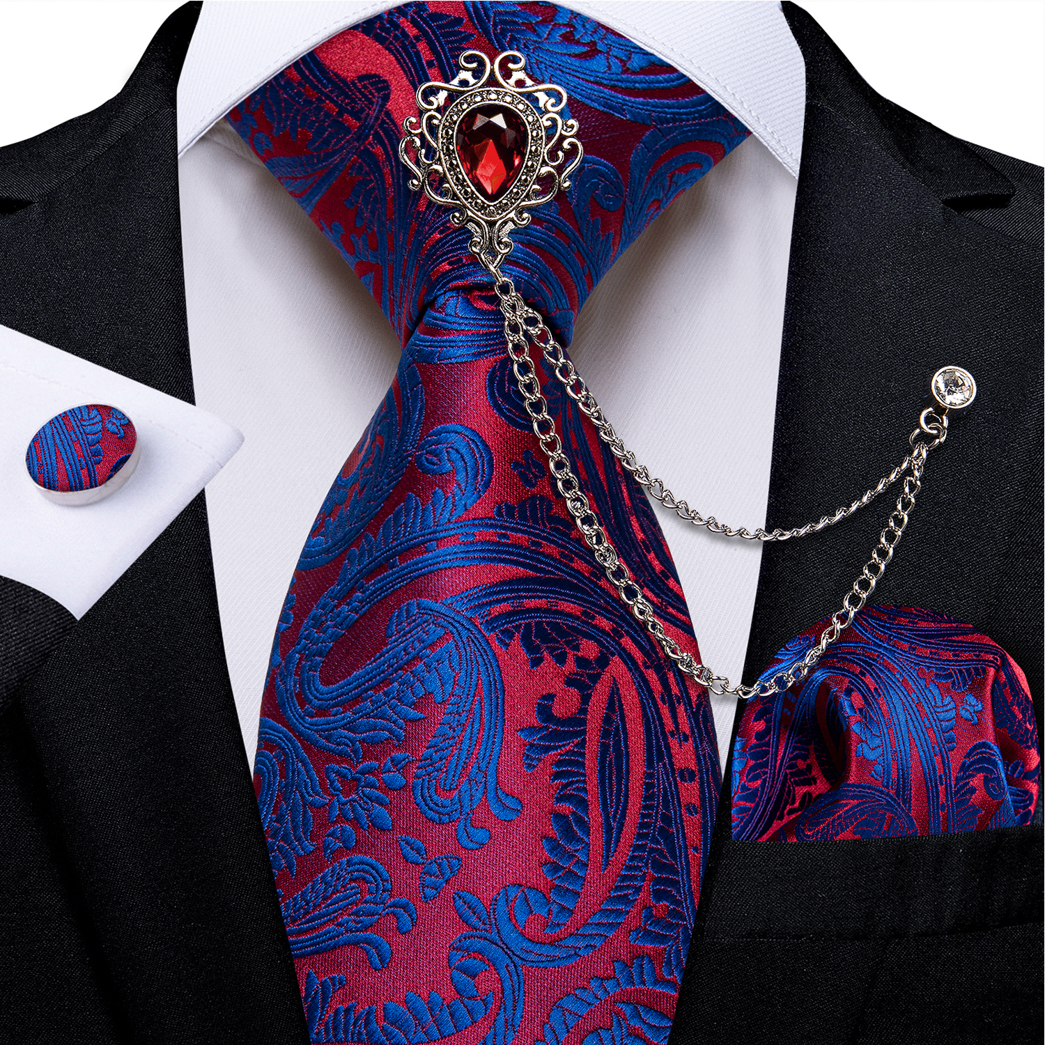 Men Tie with Luxury Blue Cryst – обзор и цена Men Accessories Neck Chain