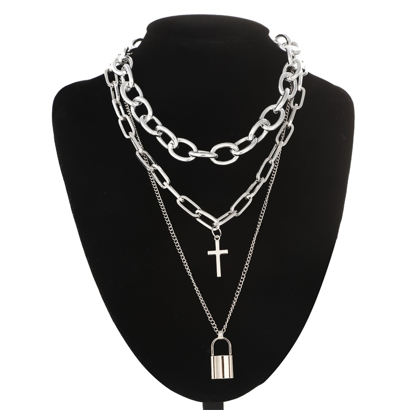 FNQUFUJ Layered grunge aesthet – обзор и цена Men Accessories Neck Chain