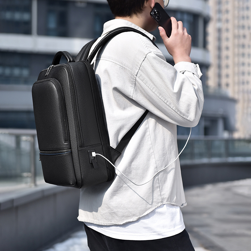 PU Leather Men's Backpack USB  – обзор и цена Men'S Accessories Backpack