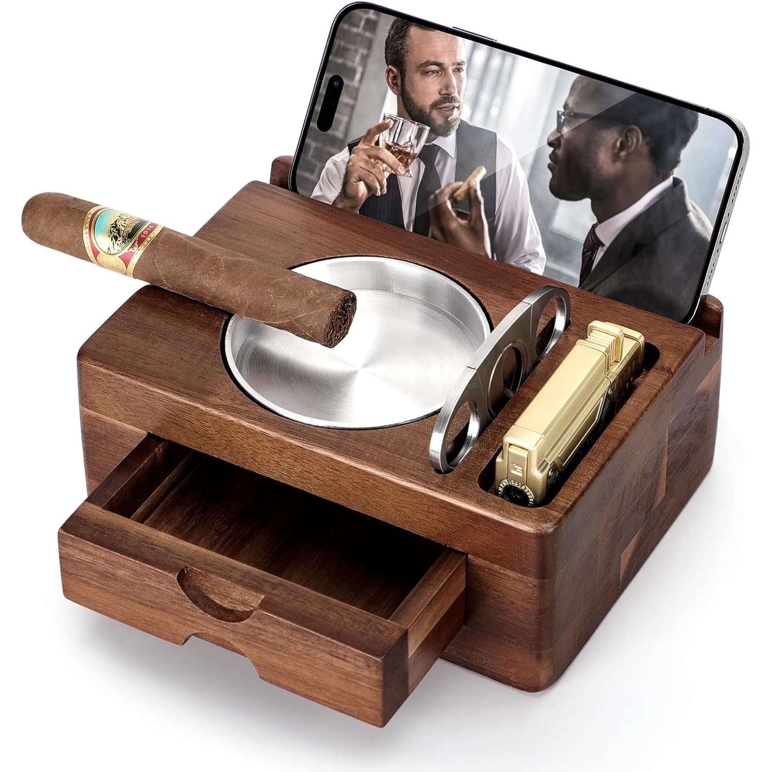 Wooden Ashtrays with Phone Tab – обзор и цена Men Accessories Drawer