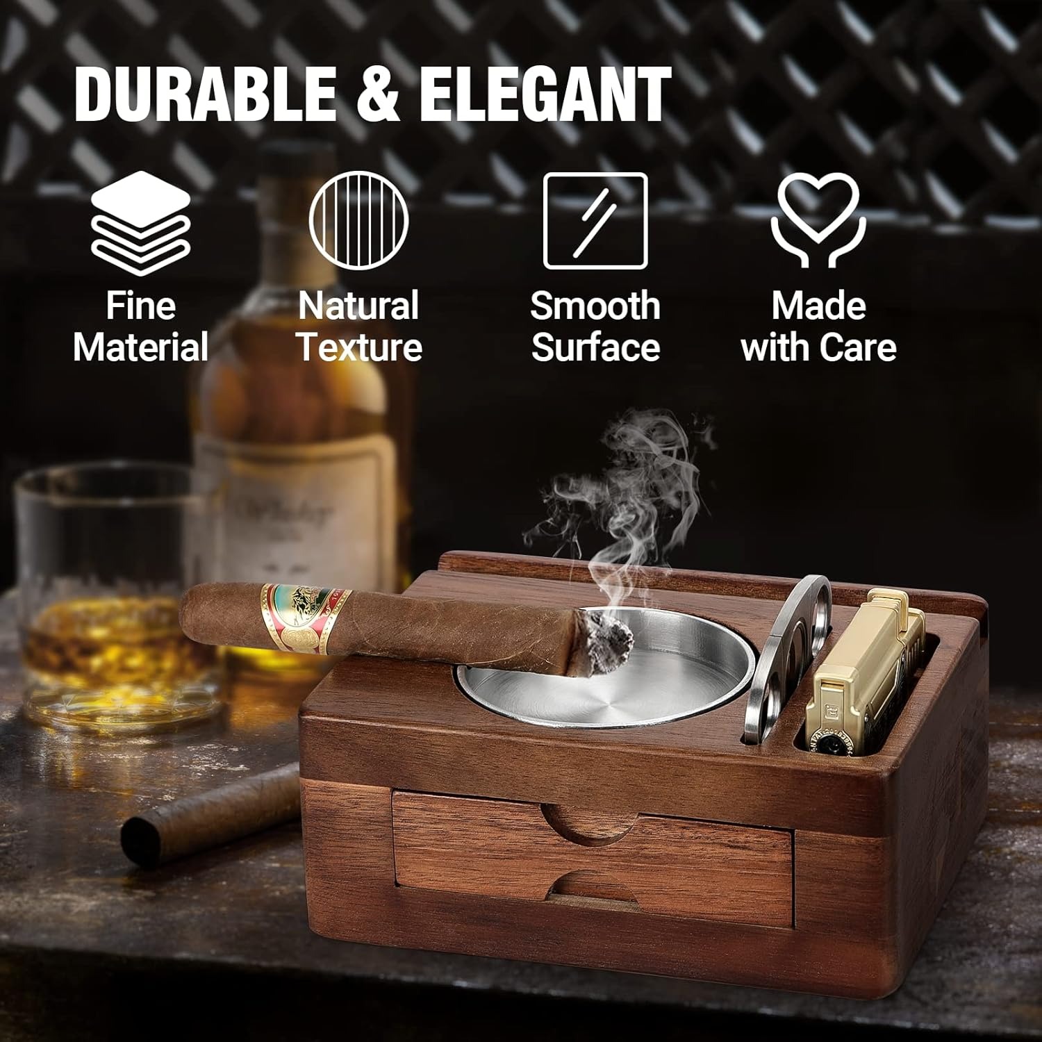 Wooden Ashtrays with Phone Tab – обзор и цена Men Accessories Drawer