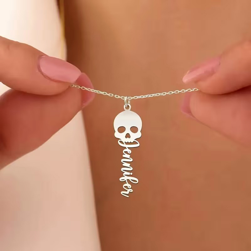 Custom Skull Vertical Name Nec – обзор и цена Men Accessories Neck Chain