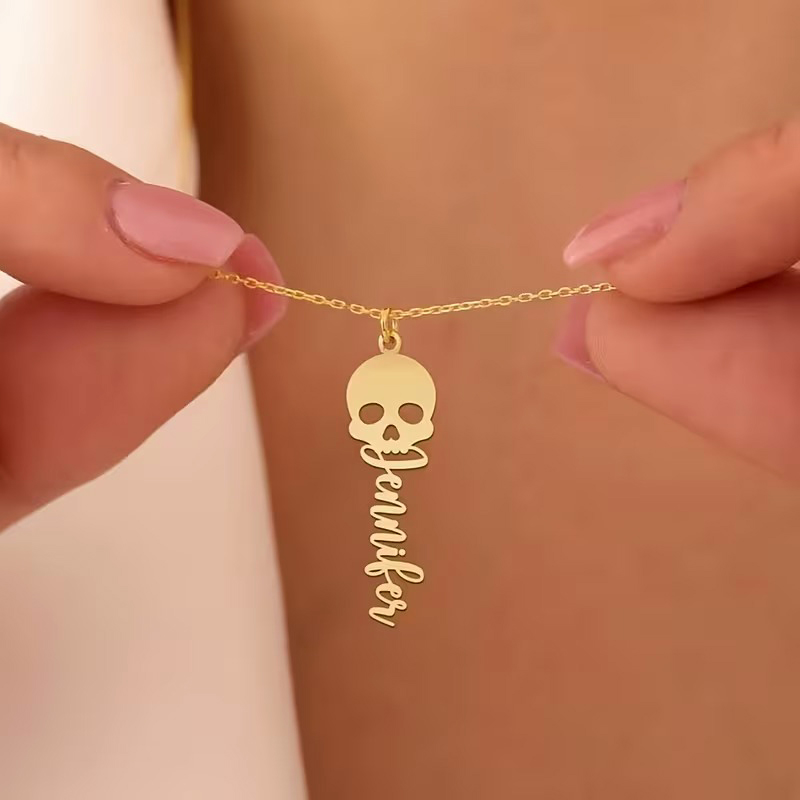 Custom Skull Vertical Name Nec – обзор и цена Men Accessories Neck Chain