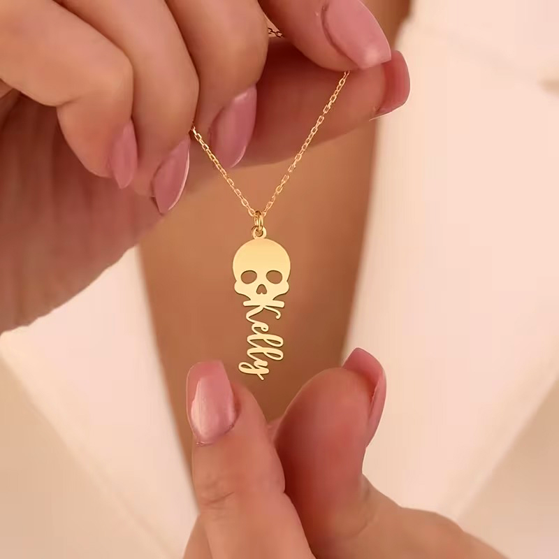 Custom Skull Vertical Name Nec – обзор и цена Men Accessories Neck Chain