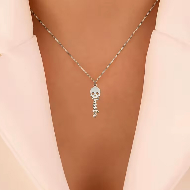 Custom Skull Vertical Name Nec – обзор и цена Men Accessories Neck Chain