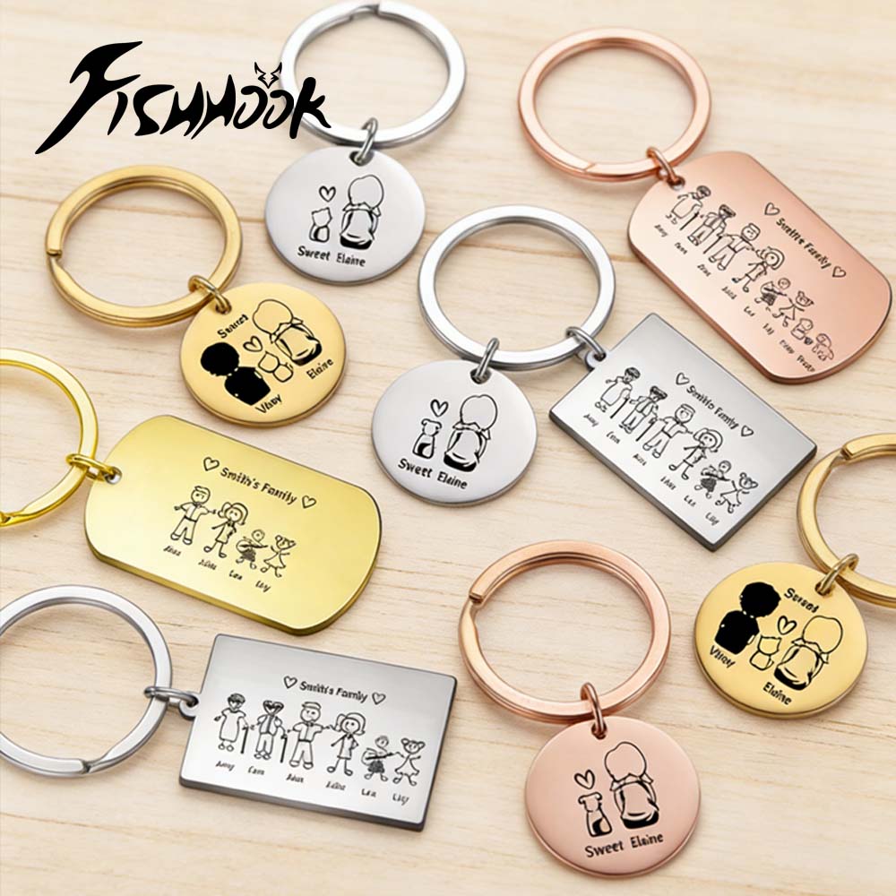 Family Personalized Keychain C – обзор и цена Men Accessories In Silver