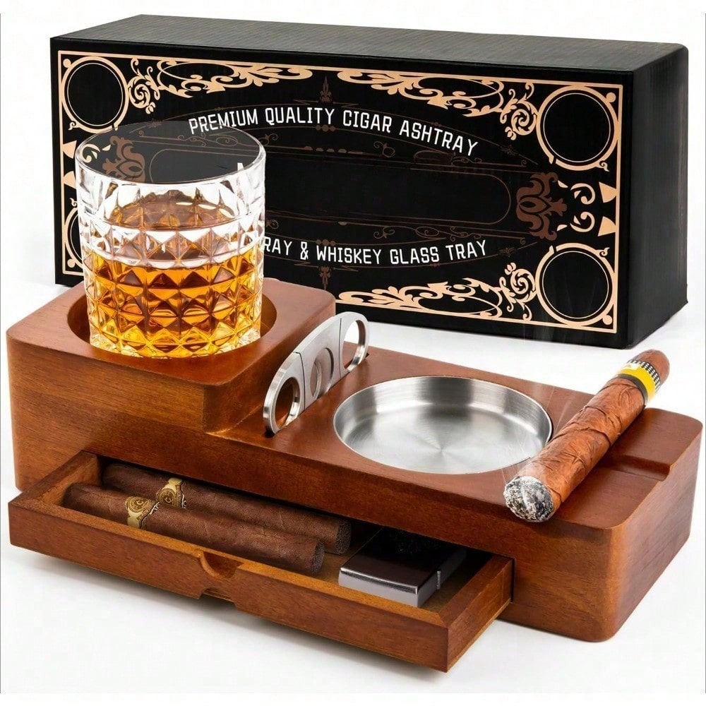 Cigar Ashtray Coaster Whiskey  – обзор и цена Men Accessories Drawer