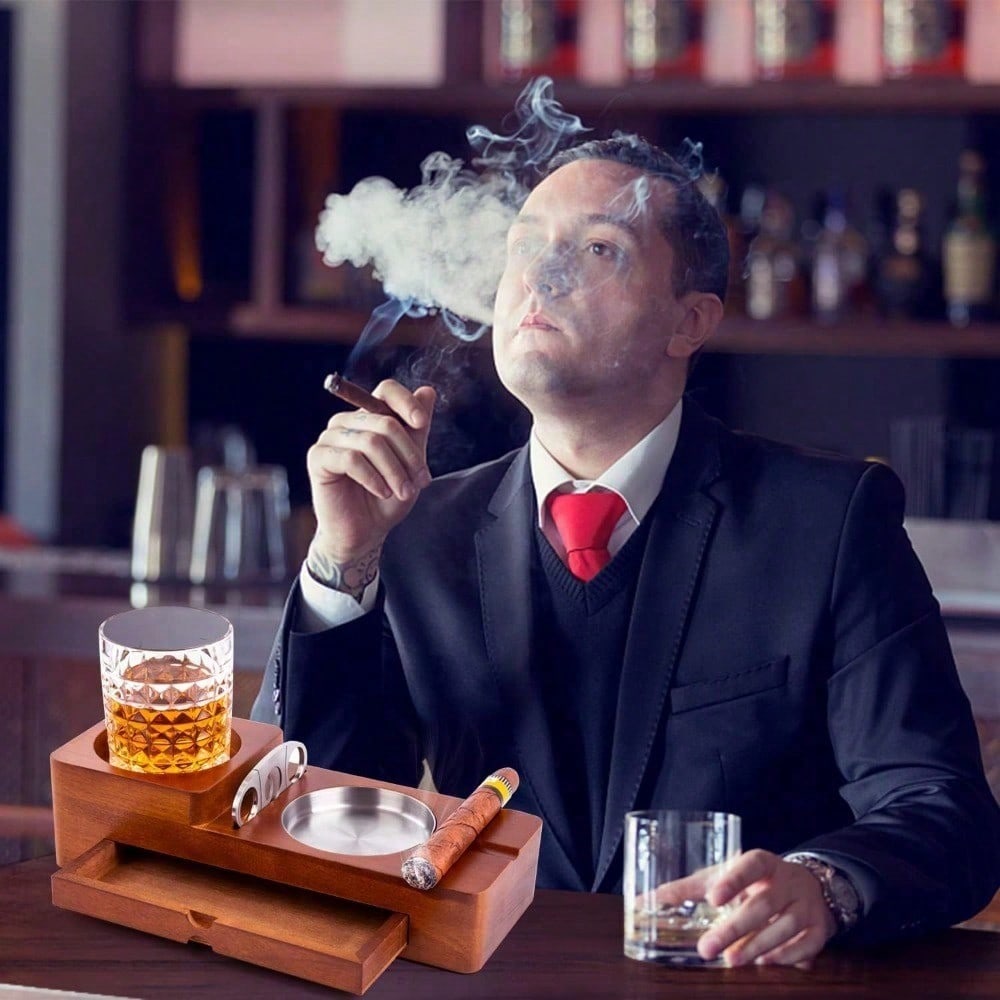 Cigar Ashtray Coaster Whiskey  – обзор и цена Men Accessories Drawer