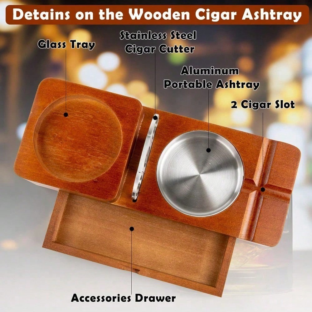 Cigar Ashtray Coaster Whiskey  – обзор и цена Men Accessories Drawer