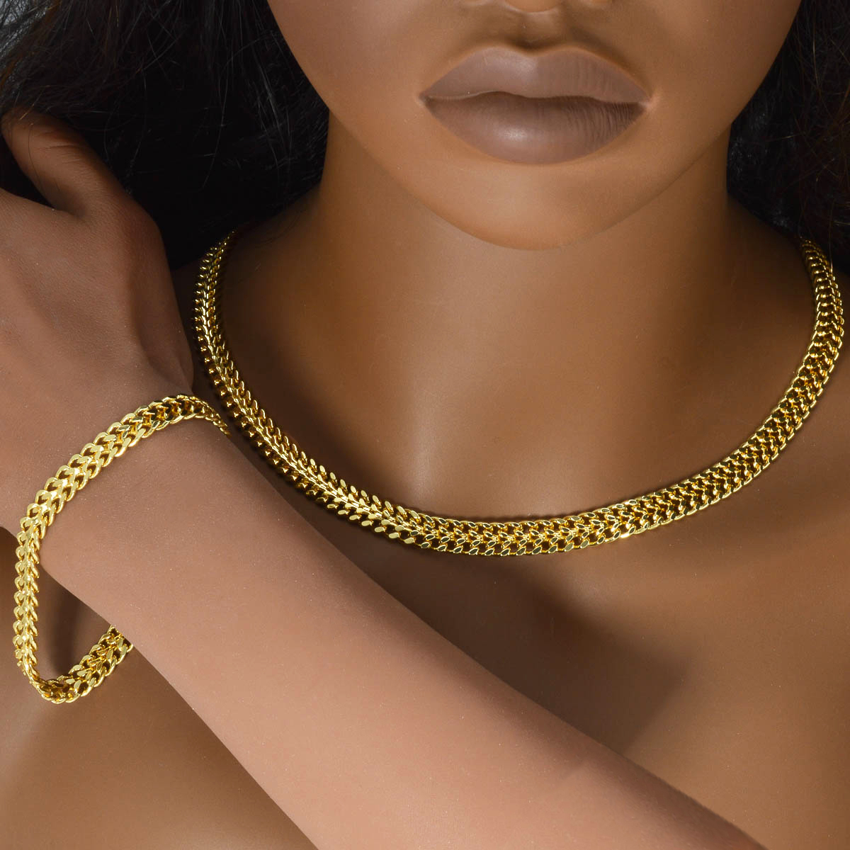 Curb Chain Jewelry Set 14K Gol – обзор и цена Men Accessories Combo Gift