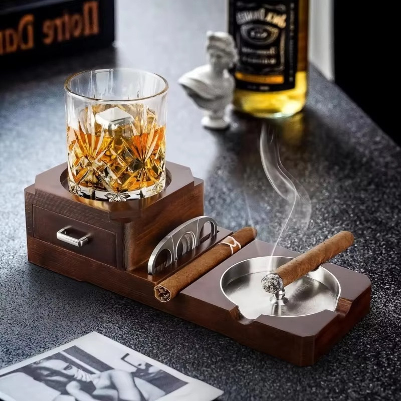 Wooden Cigar Ashtray with Draw – обзор и цена Men Accessories Drawer
