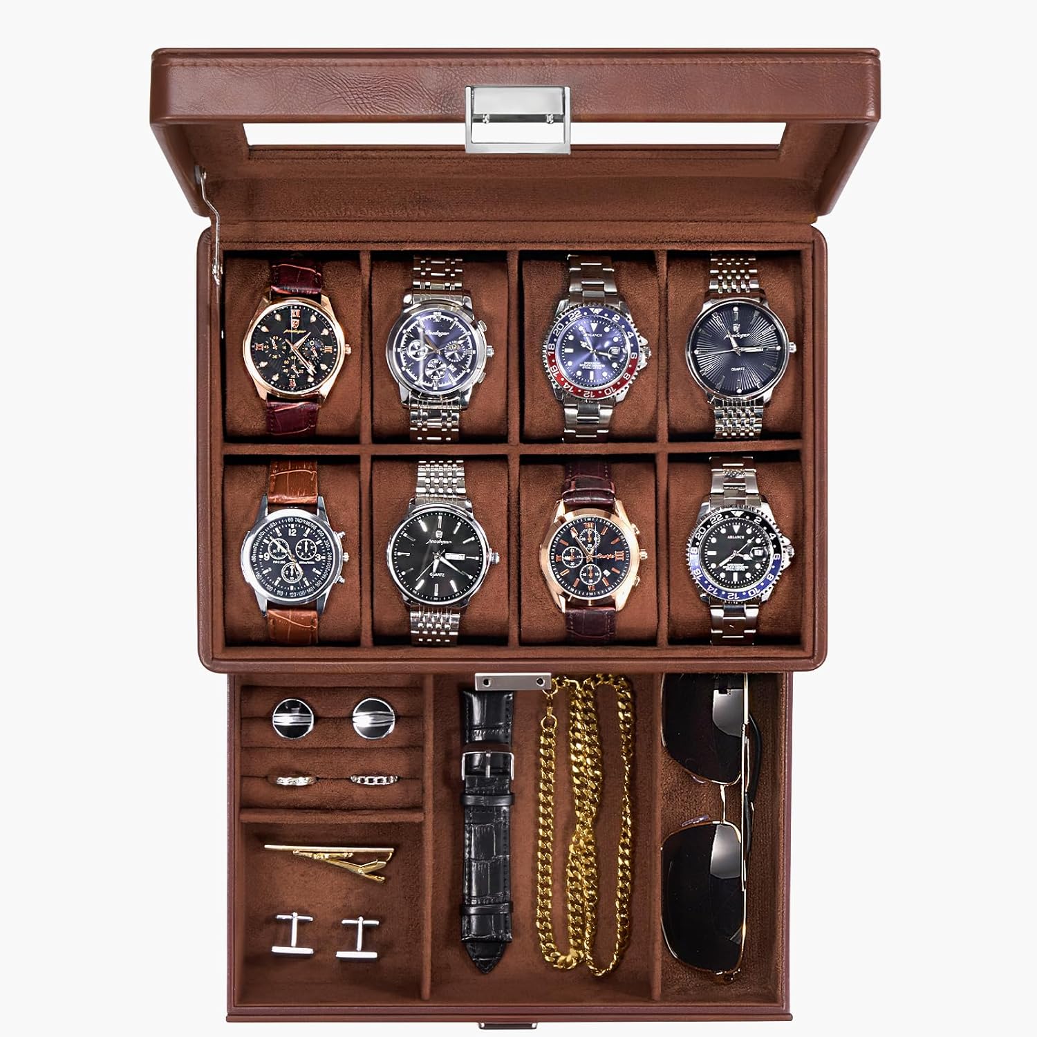 Watch Box for Men with Glass L – обзор и цена Men Accessories Drawer