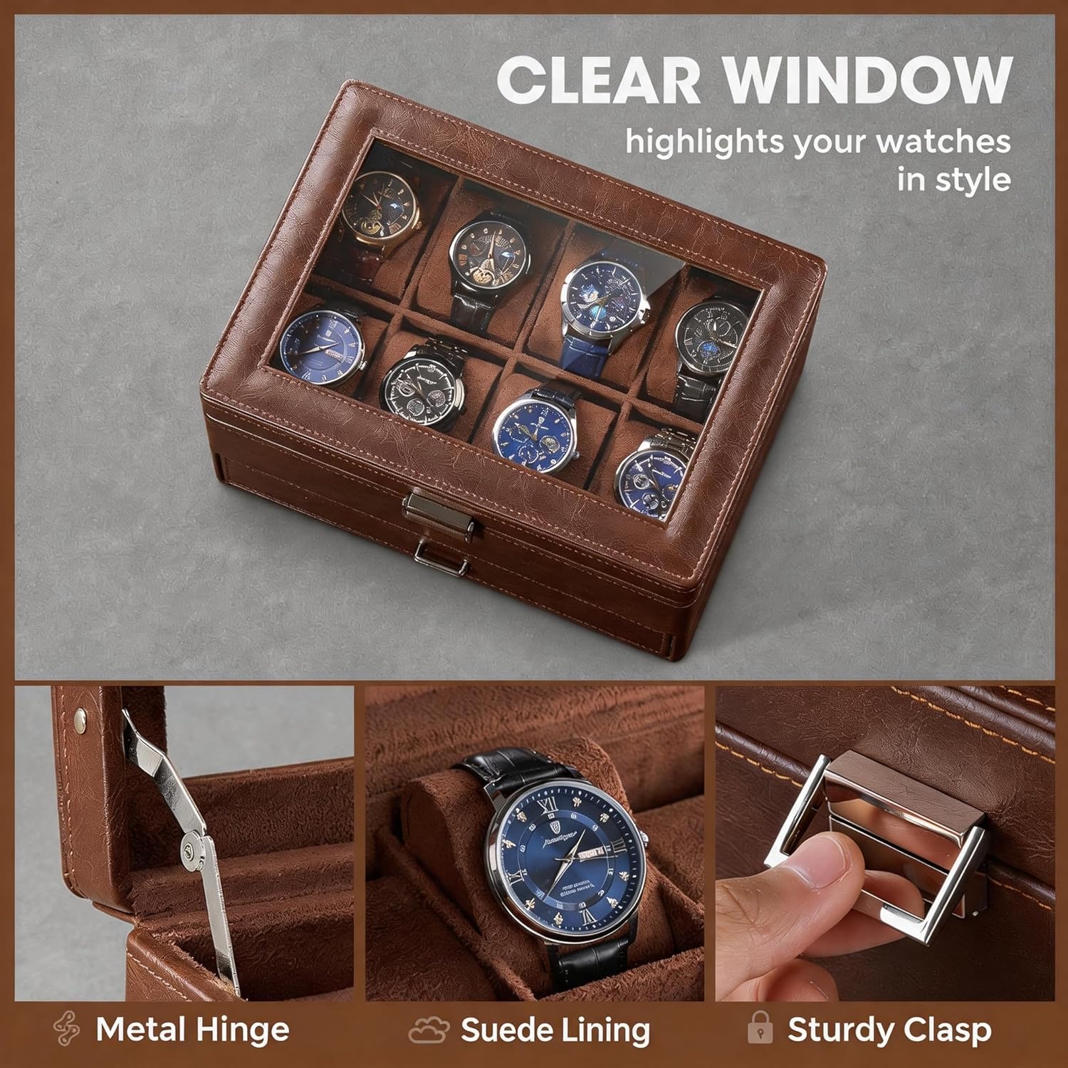 Watch Box for Men with Glass L – обзор и цена Men Accessories Drawer