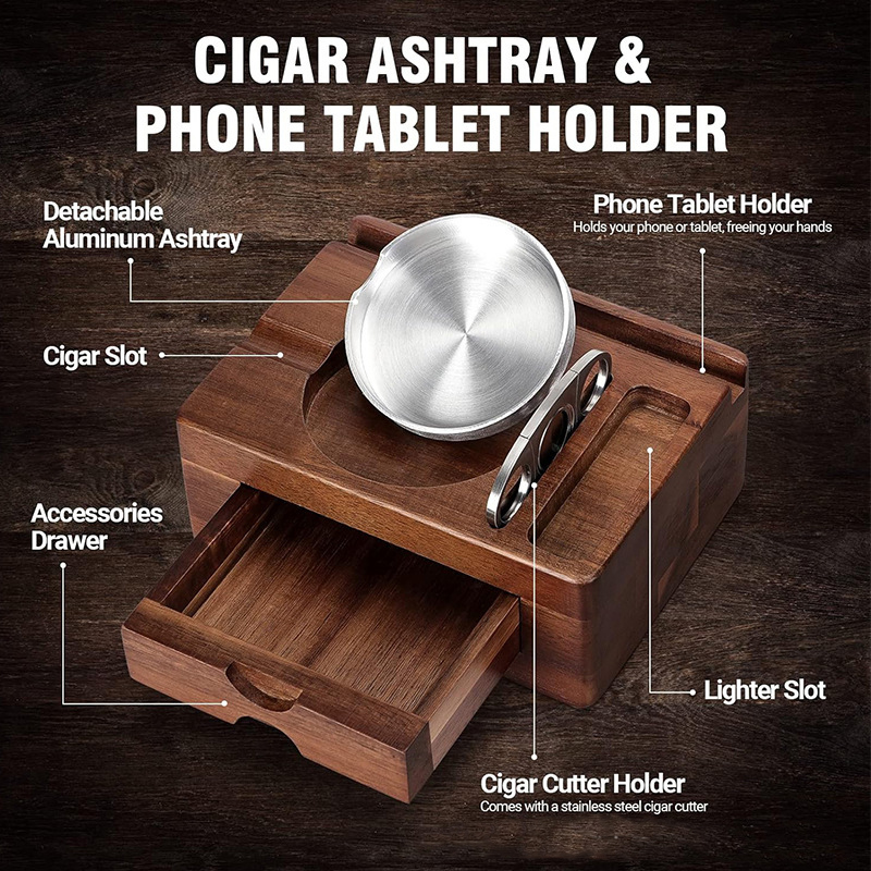Wooden Cigar Ashtray Set Ashtr – обзор и цена Men Accessories Drawer