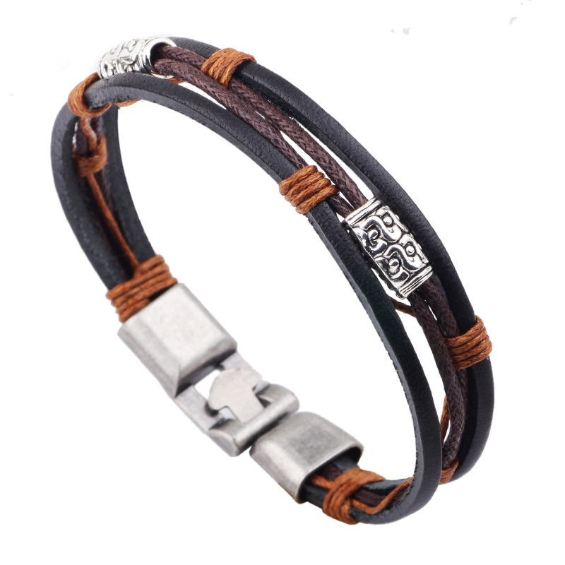 22cm Three Layers Leather Brac – обзор и цена Men'S Accessories Hand Bands