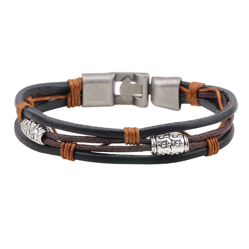 22cm Three Layers Leather Brac – обзор и цена Men'S Accessories Hand Bands