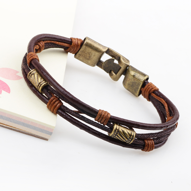 22cm Three Layers Leather Brac – обзор и цена Men'S Accessories Hand Bands